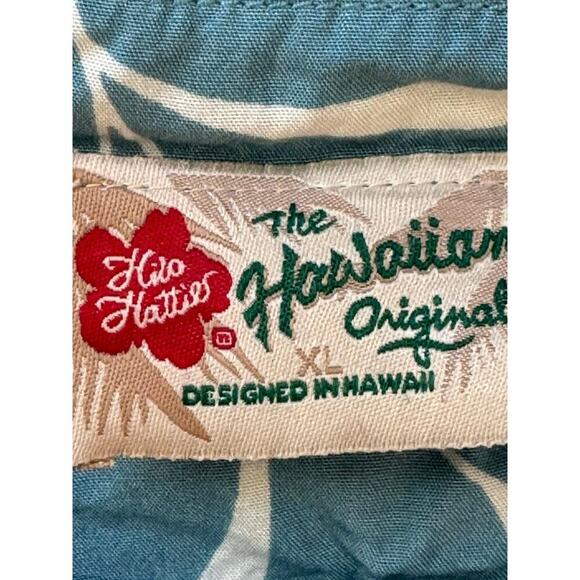 Hilo Hattie Hawaiian Dress, XL, Blue & White print - Picture 4 of 5